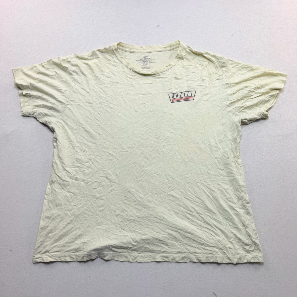 O'Neill Graphic T-Shirt Mens Extra Large Yellow Excellent Standard Fit Surf Tee